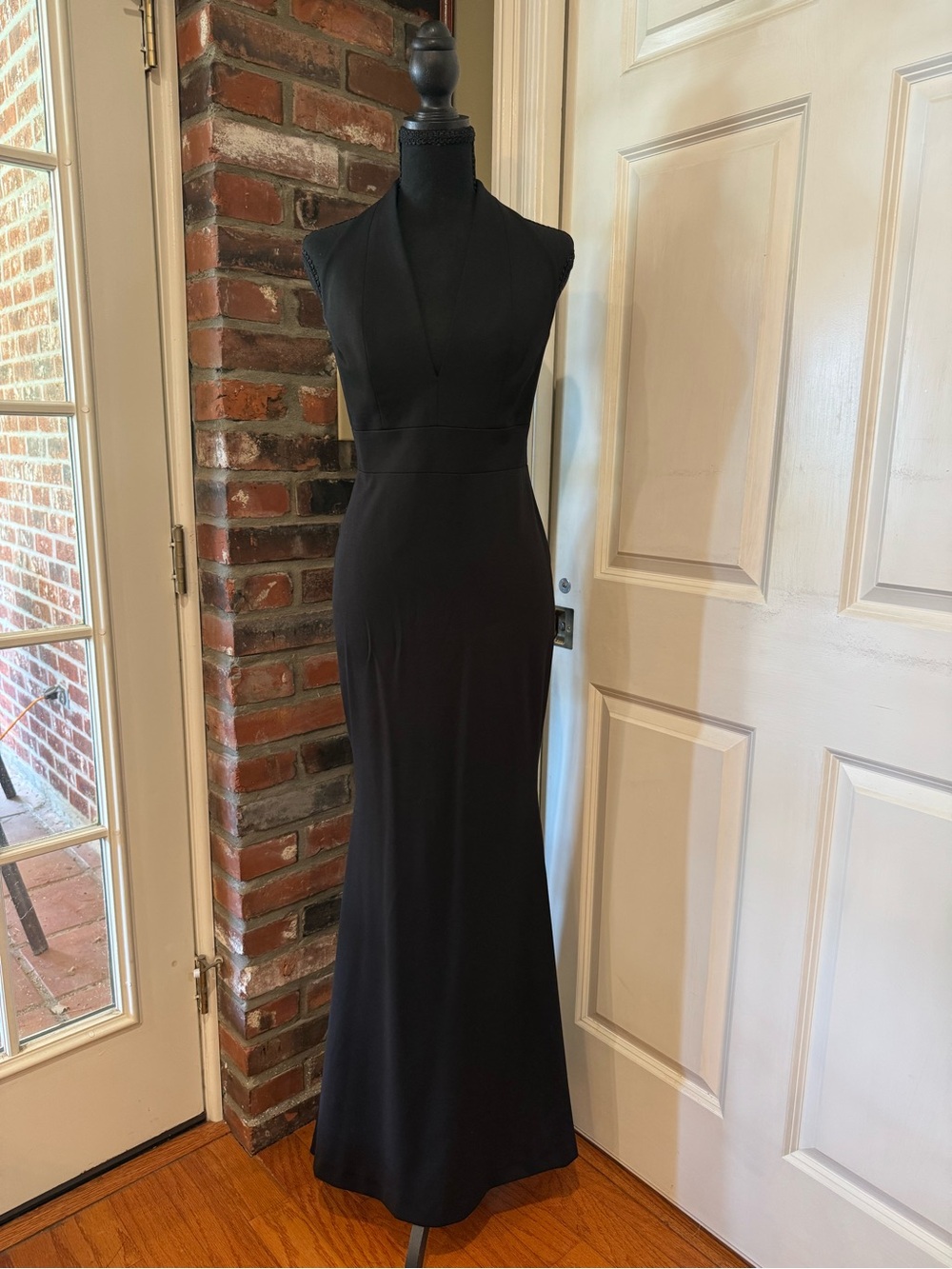 Dress the Population Black Backless Halter Gown